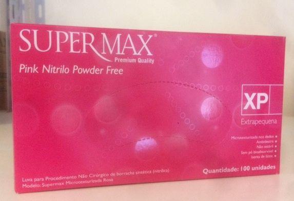 Luva Pink Nitrilo procedimento sem pó Tamanho PP Supermax Menor preço em Luva Pink Nitrilo procedimento sem pó Tamanho PP Supermax