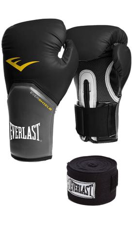 Luva Pro Style Elite Preta + Bandagem (2,74 metros) - Everlast Menor preço em Luva Pro Style Elite Preta + Bandagem (2,74 metros) - Everlast