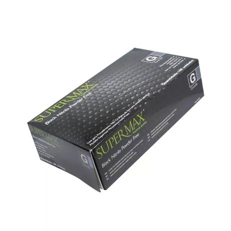 Luva Proc Não Cirúrgico Nitrílica Preta C/100 - Supermax (G) Menor preço em Luva Proc Não Cirúrgico Nitrílica Preta C/100 - Supermax (G)