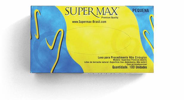 Luva Procedimento Latex Talcada c/100 P - Supermax Menor preço em Luva Procedimento Latex Talcada c/100 P - Supermax