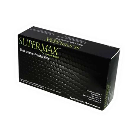 Luva Procedimento Supermax Nitrílica Black Não Estéril 100 un Menor preço em Luva Procedimento Supermax Nitrílica Black Não Estéril 100 un