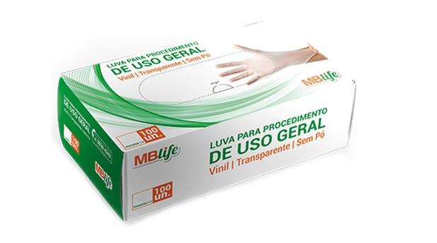 Luva Procedimento Vinil sem Pó Mb Life Tamanho M com 100 Menor preço em Luva Procedimento Vinil sem Pó Mb Life Tamanho M com 100