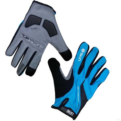 Luva Skin Gel Ciclista Dedo Inteiro Preto e Azul Tamanho P Menor preço em Luva Skin Gel Ciclista Dedo Inteiro Preto e Azul Tamanho P