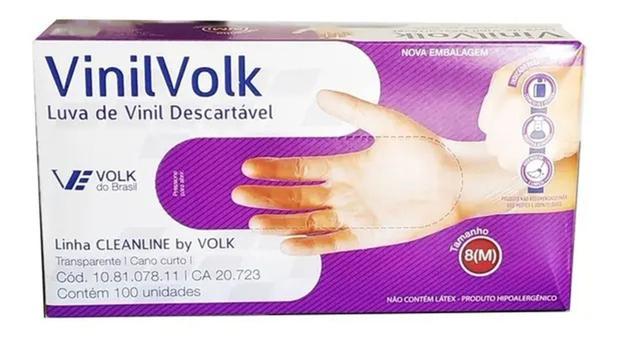 Luva vinil g s/ talco - Volk Menor preço em Luva vinil g s/ talco - Volk