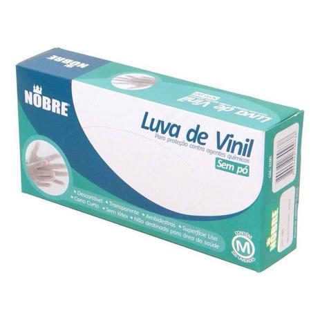 Luva vinil sem p�� nobre média com 100 unidades Menor preço em Luva vinil sem p�� nobre média com 100 unidades