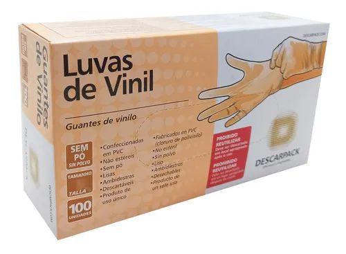 Luvas Descartável Vinil Sem Pó Descarpack Clínica - 100 Un Menor preço em Luvas Descartável Vinil Sem Pó Descarpack Clínica - 100 Un