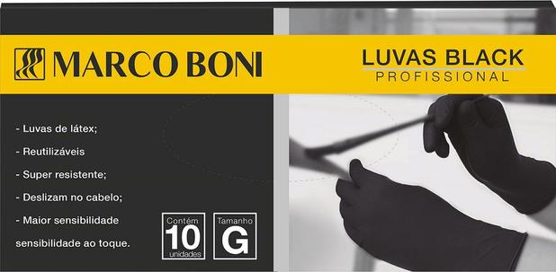 Luvas profissionais g em latex black marco boni Menor preço em Luvas profissionais g em latex black marco boni