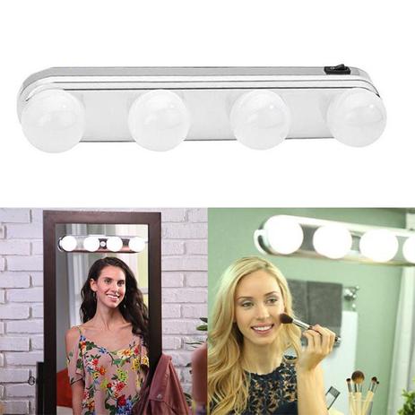 Luz de Espelho Maquiagem Beleza Led 4 Lampadas Sem Fio - Braslu Menor preço em Luz de Espelho Maquiagem Beleza Led 4 Lampadas Sem Fio - Braslu