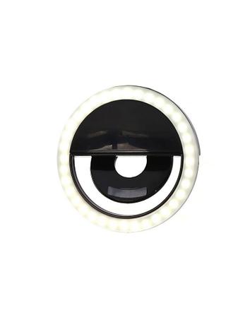 Luz De Selfie Preto Anel Flash 3 Níveis de Luz P/ Celular Menor preço em Luz De Selfie Preto Anel Flash 3 Níveis de Luz P/ Celular