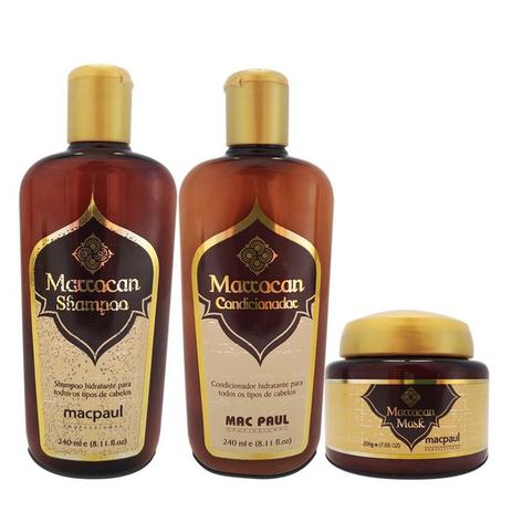Mac Paul Kit Marrocan Shampoo Condicionador e Máscara (3 produtos) Menor preço em Mac Paul Kit Marrocan Shampoo Condicionador e Máscara (3 produtos)