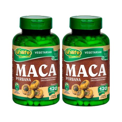 Maca Peruana 120 Cápsulas 550mg Unilife - Kit 2 Unidades - Unilife vitamins Menor preço em Maca Peruana 120 Cápsulas 550mg Unilife - Kit 2 Unidades - Unilife vitamins