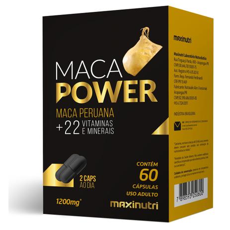 Maca Peruana Power + 22 Vitaminas e Minerais c/60 Cápsulas - Maxinutri Menor preço em Maca Peruana Power + 22 Vitaminas e Minerais c/60 Cápsulas - Maxinutri