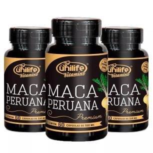 Maca Peruana Premium - 3x 60 Cápsulas - Unilife Menor preço em Maca Peruana Premium - 3x 60 Cápsulas - Unilife