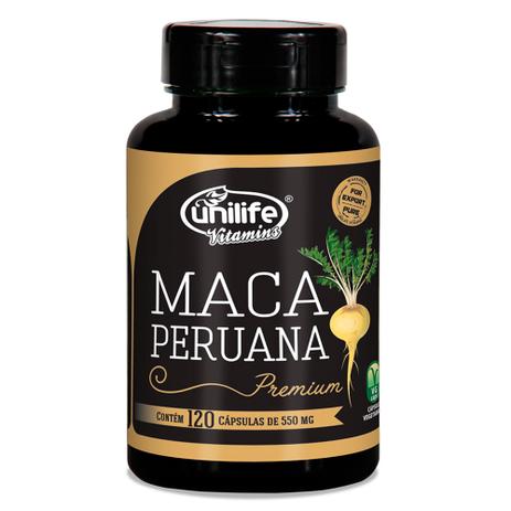 Maca Peruana Premium (550mg) 120 Cápsulas Vegetarianas - Unilife Menor preço em Maca Peruana Premium (550mg) 120 Cápsulas Vegetarianas - Unilife
