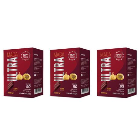 Maca Ultra Maca Peruana Premium C/90 (Kit C/03) Menor preço em Maca Ultra Maca Peruana Premium C/90 (Kit C/03)