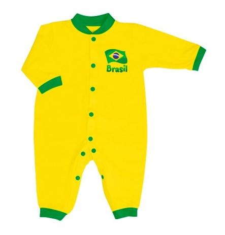 Macacão Bebê Brasil Longo Malha - Torcida Baby Menor preço em Macacão Bebê Brasil Longo Malha - Torcida Baby