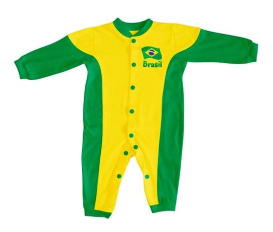 Macacão Bebê Brasil Verde Amarelo Longo - Torcida Baby Menor preço em Macacão Bebê Brasil Verde Amarelo Longo - Torcida Baby