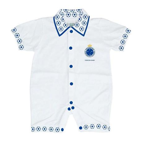 Macacão Bebê Cruzeiro Bolinhas Curto - Torcida Baby Menor preço em Macacão Bebê Cruzeiro Bolinhas Curto - Torcida Baby