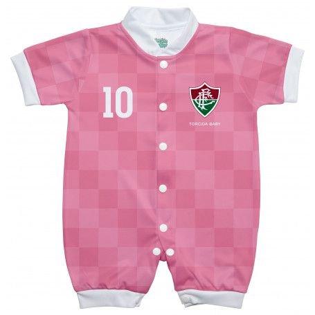 Macacão Bebê Fluminense Curto Rosa - Torcida Baby Menor preço em Macacão Bebê Fluminense Curto Rosa - Torcida Baby