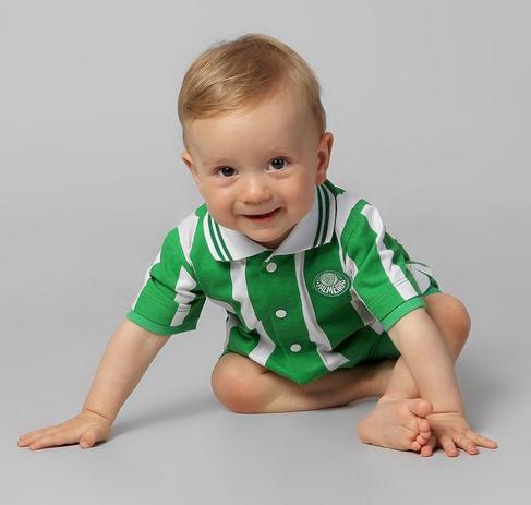 Macacão Bebê Palmeiras Uniforme Campo Oficial - Revedor Menor preço em Macacão Bebê Palmeiras Uniforme Campo Oficial - Revedor