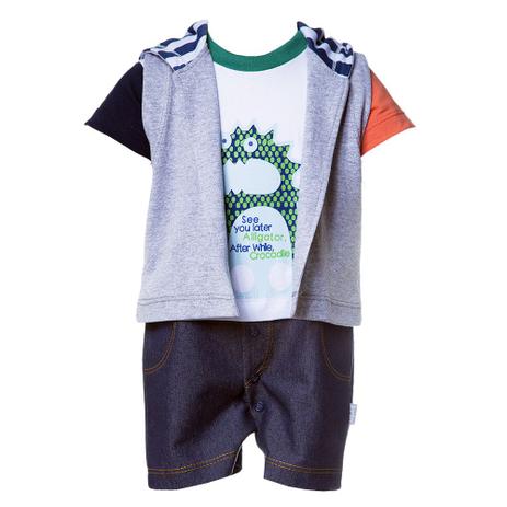 Macacão Conjunto Menino - Colete Monstrinho - Keko Baby Menor preço em Macacão Conjunto Menino - Colete Monstrinho - Keko Baby