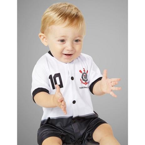 Macacão Corinthians Bebê Curto - Torcida Baby Menor preço em Macacão Corinthians Bebê Curto - Torcida Baby