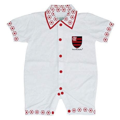 Macacão Curto Flamengo Bebê Bolinhas - Torcida Baby Menor preço em Macacão Curto Flamengo Bebê Bolinhas - Torcida Baby