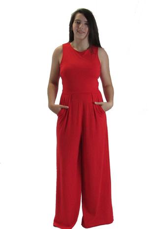 Macacão Feminino Longo Social Patalona Vermelho VCut Menor preço em Macacão Feminino Longo Social Patalona Vermelho VCut