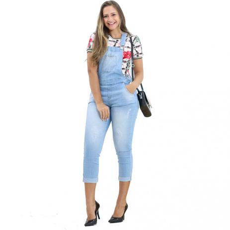 Macacão Jardineira Jeans Longa Destroyed - Black jeans Menor preço em Macacão Jardineira Jeans Longa Destroyed - Black jeans