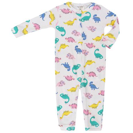 Macacão Longo Bebê Feminino Suedine Dinossauros - Up baby Menor preço em Macacão Longo Bebê Feminino Suedine Dinossauros - Up baby