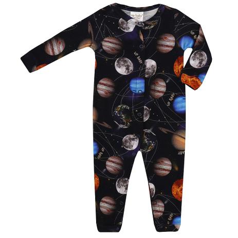 Macacão Longo Bebê Masculino Suedine Espacial - Up baby Menor preço em Macacão Longo Bebê Masculino Suedine Espacial - Up baby