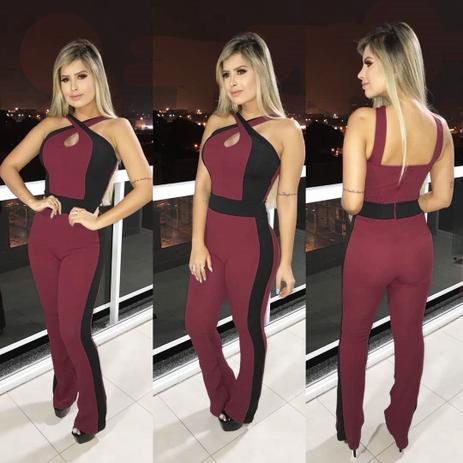 Macacão Longo Feminino em Crepe Regata Com Bojo Flare Vinho - Tec online brasil Menor preço em Macacão Longo Feminino em Crepe Regata Com Bojo Flare Vinho - Tec online brasil