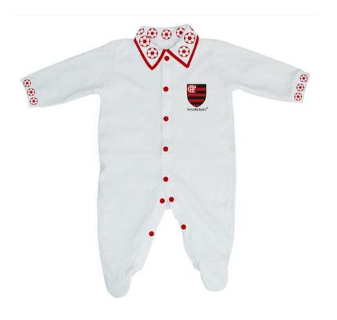 Macacão Longo Flamengo Bebê Bolinhas - Torcida Baby Menor preço em Macacão Longo Flamengo Bebê Bolinhas - Torcida Baby