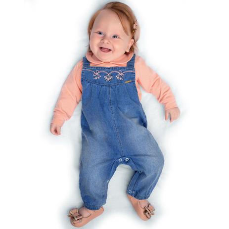 Macacao Longo Paraiso Estilo Jardineira Jeans Rosa Paraiso Macacao E Macaquinho Para Bebes Magazine Luiza