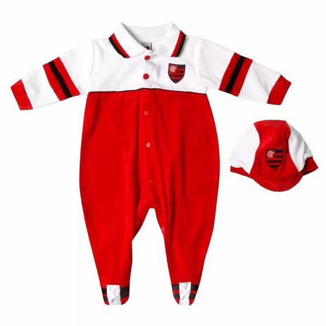 Macacão Longo Plush Flamengo Com Boné Oficial - Revedor Menor preço em Macacão Longo Plush Flamengo Com Boné Oficial - Revedor
