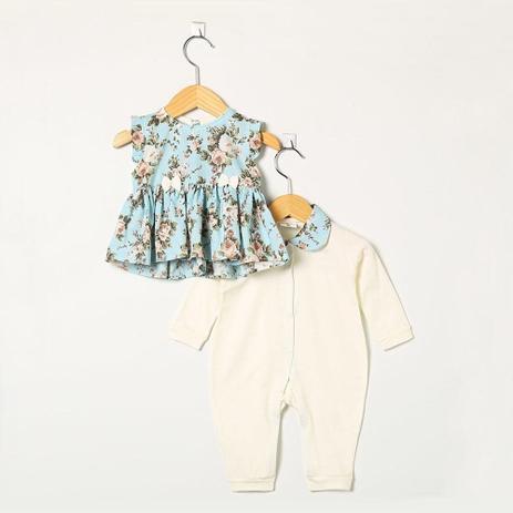Macacão Manga Longa Floral Laços - Tieloy baby Menor preço em Macacão Manga Longa Floral Laços - Tieloy baby