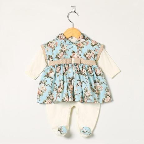 Macacão Manga Longa Floral Poá - Tieloy baby Menor preço em Macacão Manga Longa Floral Poá - Tieloy baby