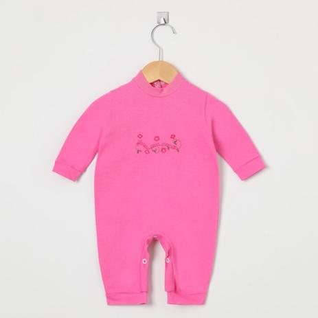 Macacão Manga Longa Malha e Tricoline Pink Flores para Mamãe no Centro - Tieloy baby Menor preço em Macacão Manga Longa Malha e Tricoline Pink Flores para Mamãe no Centro - Tieloy baby
