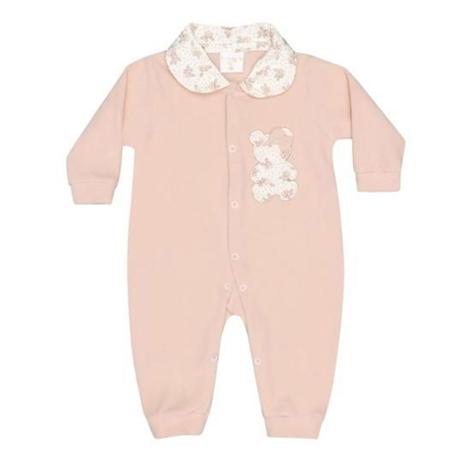 Macacão Manga Longa Soft Ursa Floral Salmão - Tieloy baby Menor preço em Macacão Manga Longa Soft Ursa Floral Salmão - Tieloy baby