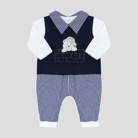 Macacão Manga Longa Urso Boné Muro Listra - Tieloy baby Menor preço em Macacão Manga Longa Urso Boné Muro Listra - Tieloy baby