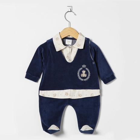 Macacão Manga Longa Urso, Coroa e Trigo - Tieloy baby Menor preço em Macacão Manga Longa Urso, Coroa e Trigo - Tieloy baby
