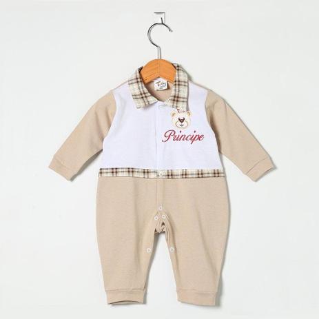 Macacão Manga Longa Urso Príncipe Xadrez - Tieloy baby Menor preço em Macacão Manga Longa Urso Príncipe Xadrez - Tieloy baby