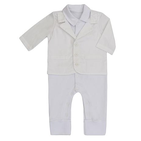Macacão Masculino Bebê Suedine com Blazer - Bibe Menor preço em Macacão Masculino Bebê Suedine com Blazer - Bibe