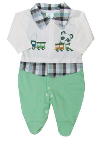 Macacão para bebê menino com gola estilo camisa verde xadrez e branco charanguinha Menor preço em Macacão para bebê menino com gola estilo camisa verde xadrez e branco charanguinha