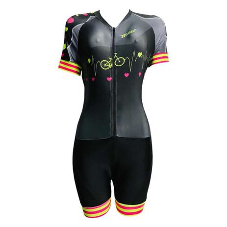 Macaquinho Ciclismo Feminino Bike Coração Forro em GEL - Pro Tour - Macacão  e Macaquinho Feminino - Magazine Luiza