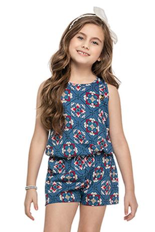 Macaquinho Infantil Menina Azul - Elian Menor preço em Macaquinho Infantil Menina Azul - Elian