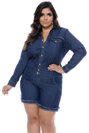macaquinho plus size jeans
