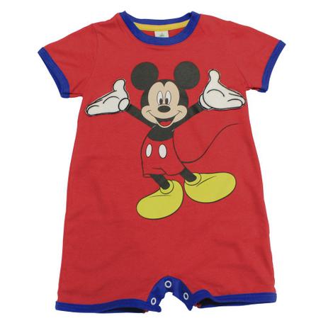 Macaquinho Manga Curta em Meia Malha - Vermelho e Azul - Be Mickey - Disney é boa?