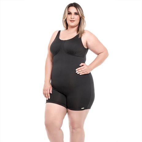 macaquinho preto plus size