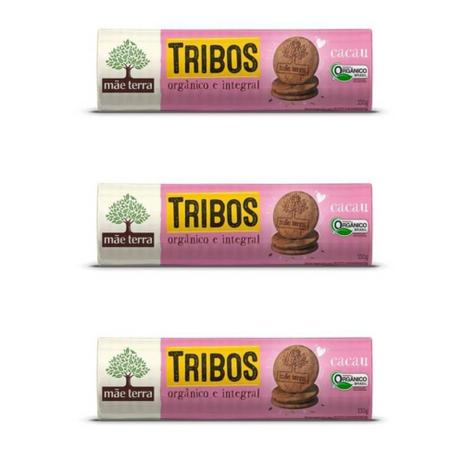 Mãe Terra Tribos Biscoito Orgânico Cacau 130g (Kit C/03) Menor preço em Mãe Terra Tribos Biscoito Orgânico Cacau 130g (Kit C/03)